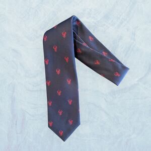 Men's Lobster Novelty Tie by Charring Cross - Schreter, Blue & Red, EUC